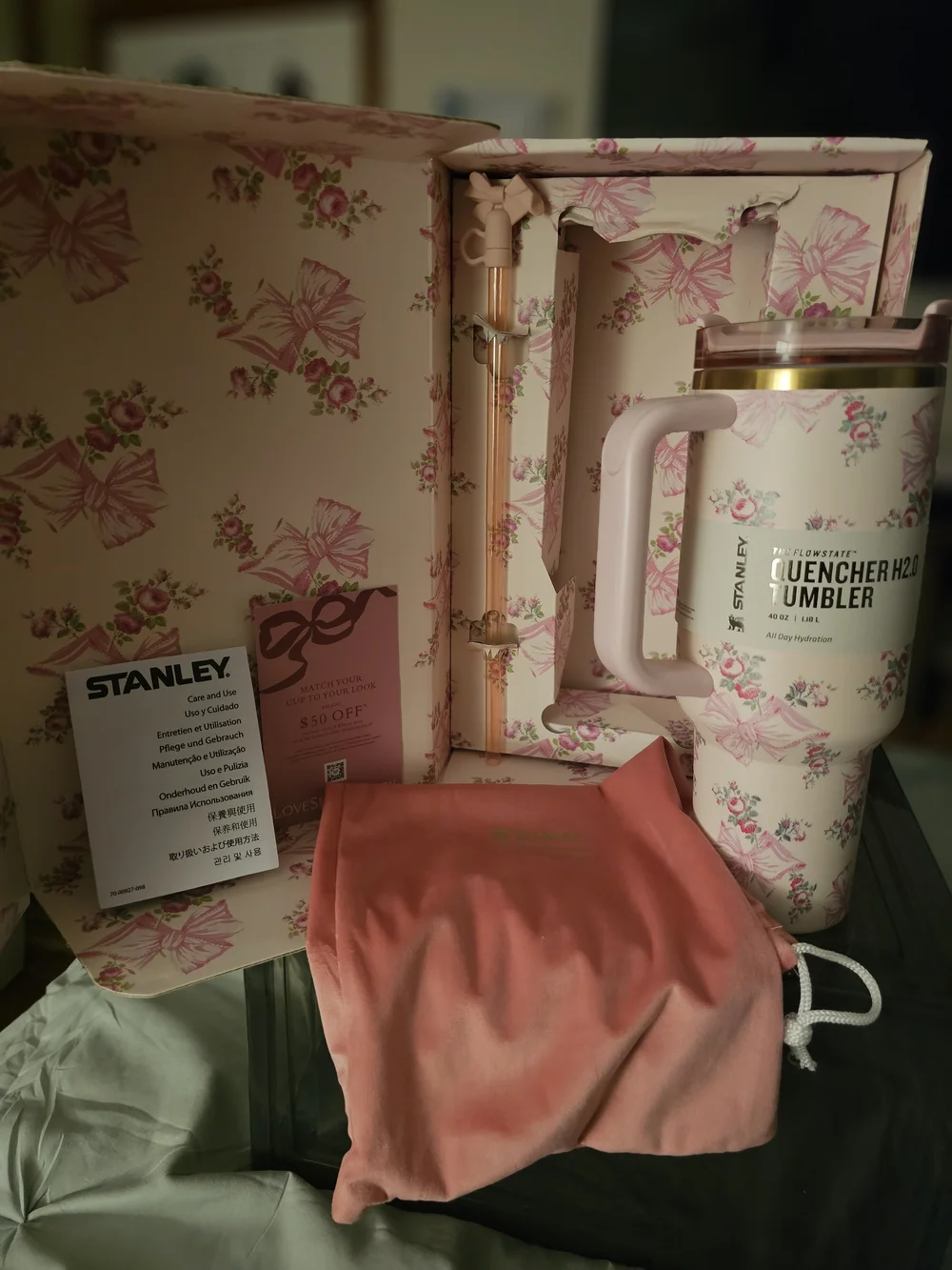 Stanley Quencher H2.0 Tumbler - Pink Floral